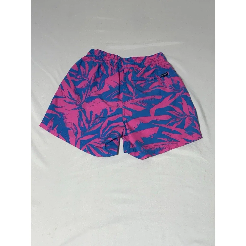 Chubbies The Floral Leaf Pink  & Blue Swim Trunks Shorts Men's Small 5.5